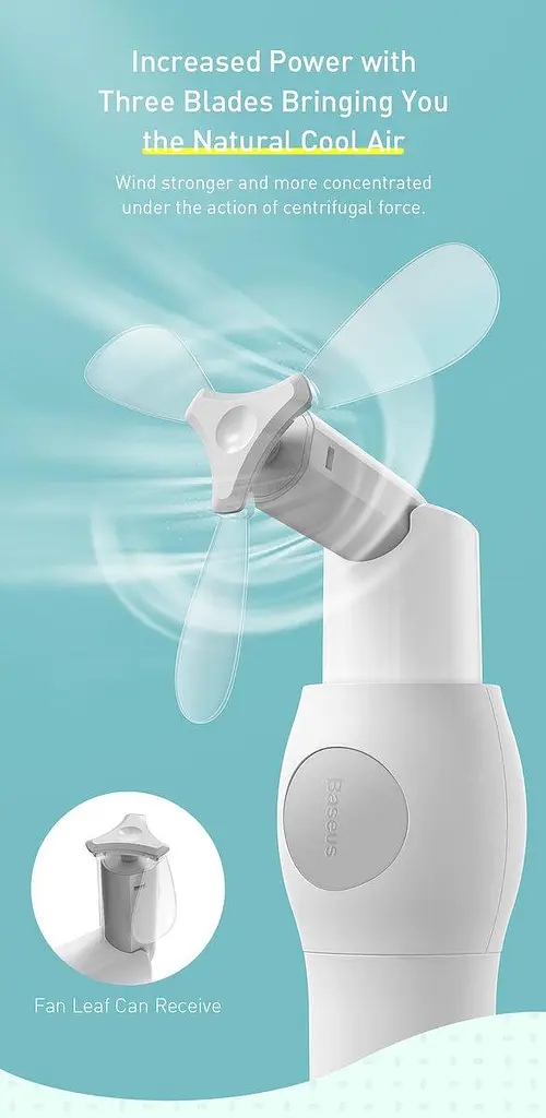 Вентилятор Baseus Tricolor bear Folding fan білий ручний CXZD-A02 - фото 2