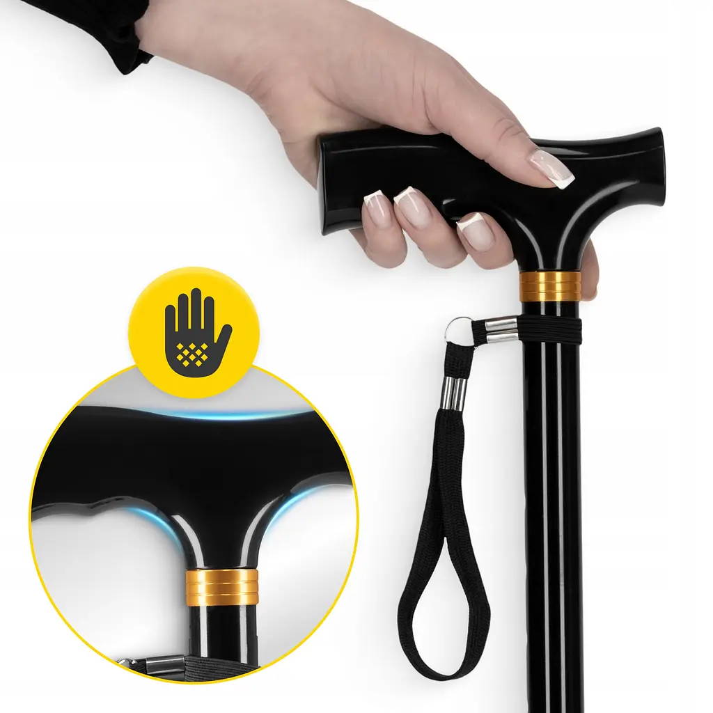 Тростина для ходьби 4FIZJO складна, регульована Black (P-5905973406482) - фото 9