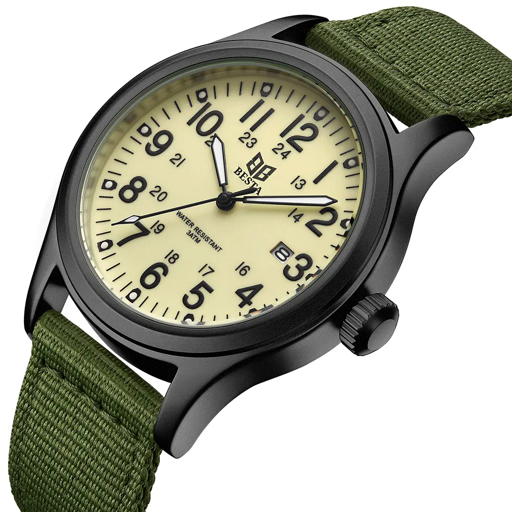 Наручний годинник чоловічий Besta Command Green Чорний (3501) - фото 2