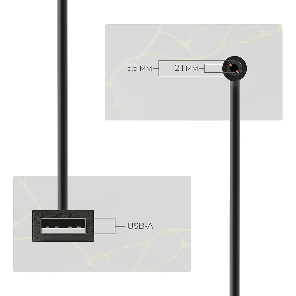 Wi-Fi без світла. Кабель живлення для WIFI роутера USB - DC 5.5x2.1 12V 0.8 м - фото 3