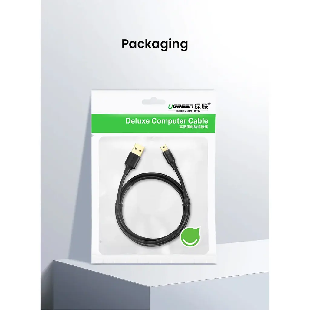 Дата кабель USB 2.0 AM to Mini 5P 0.5m black Ugreen (10354) - фото 2