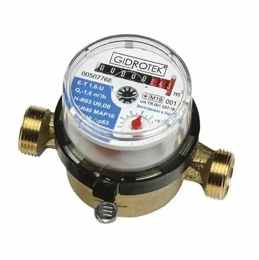 Лічильник холодної води Gidrotek Е-Т 1.6U з приєднувальним комплектом 30412 - фото 2