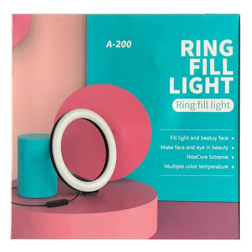 Светодиодная кольцевая Led Лампа А-200 20 см Ring Fill с зажимом для телефона - фото 2