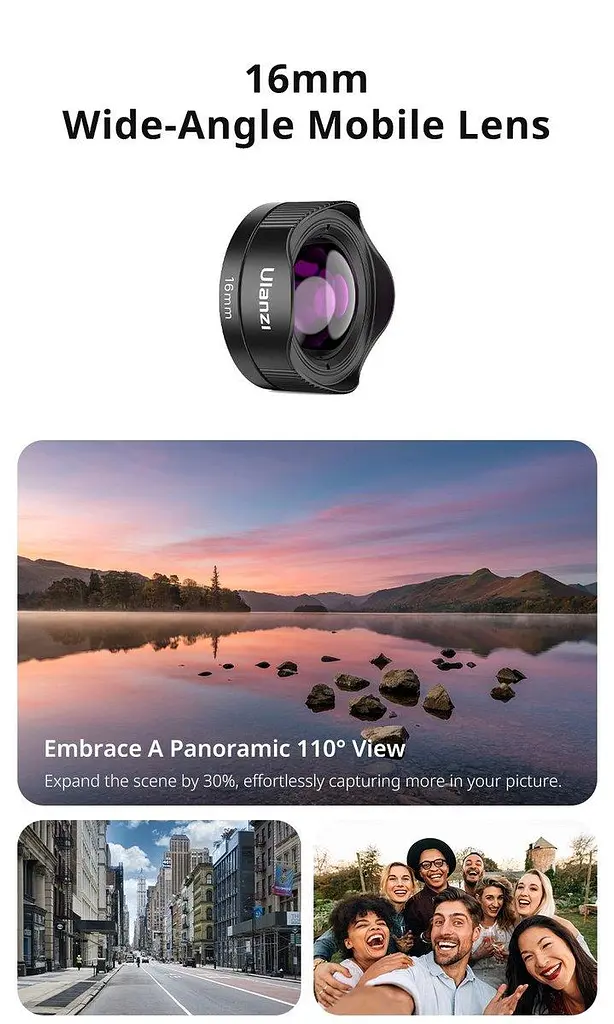 Об'єктив Ulanzi Cl-005 16mm Wide-Angle Mobile Lens (Cl-005 F008) Чорний - фото 2