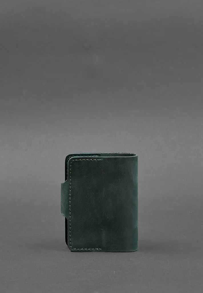 Шкіряний кард-кейс 7.1 (Книжечка) зелений Crazy Horse - фото 5