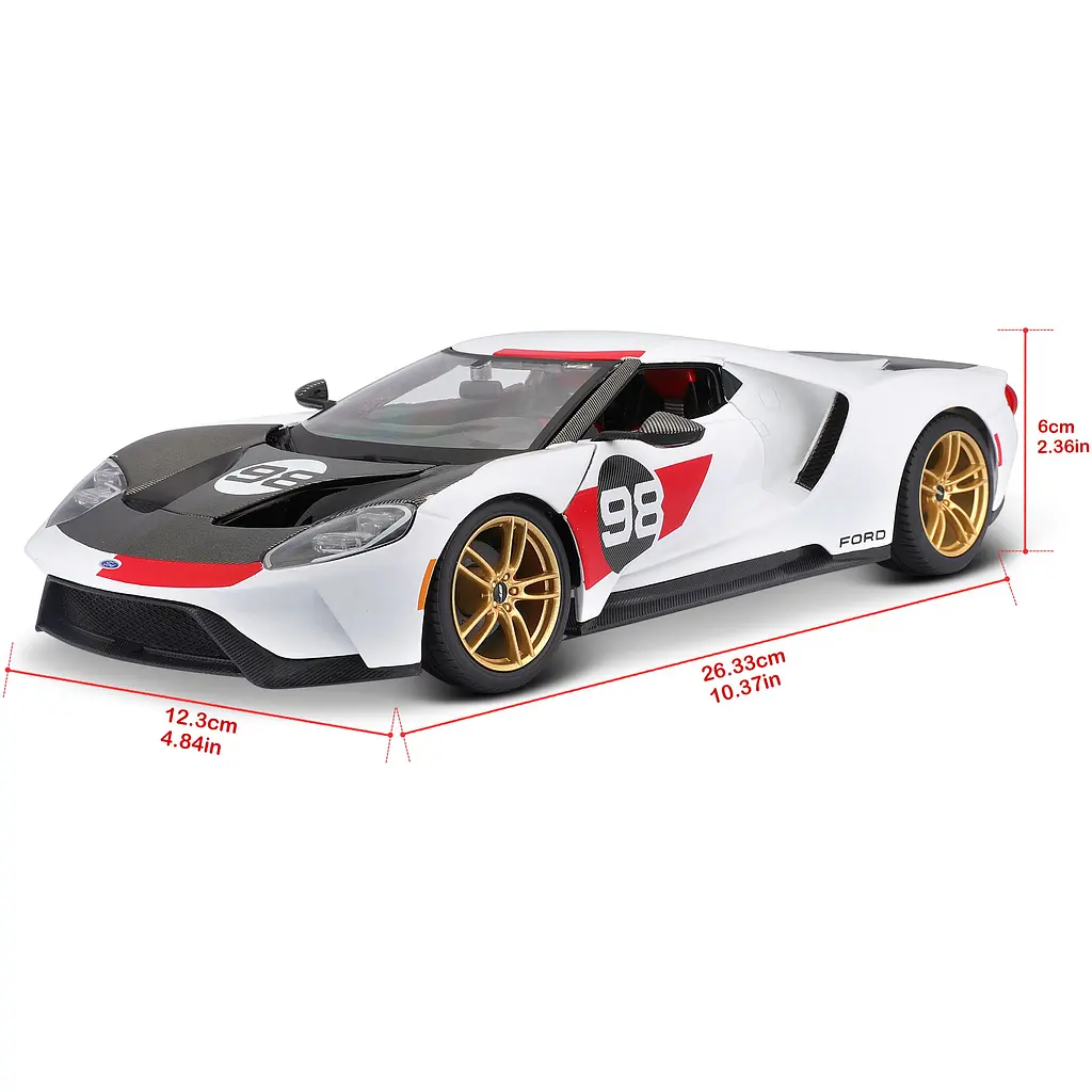 Ігрова автомодель Maisto 2021 Ford GT Heritage 1:18 (31390 white) - фото 7