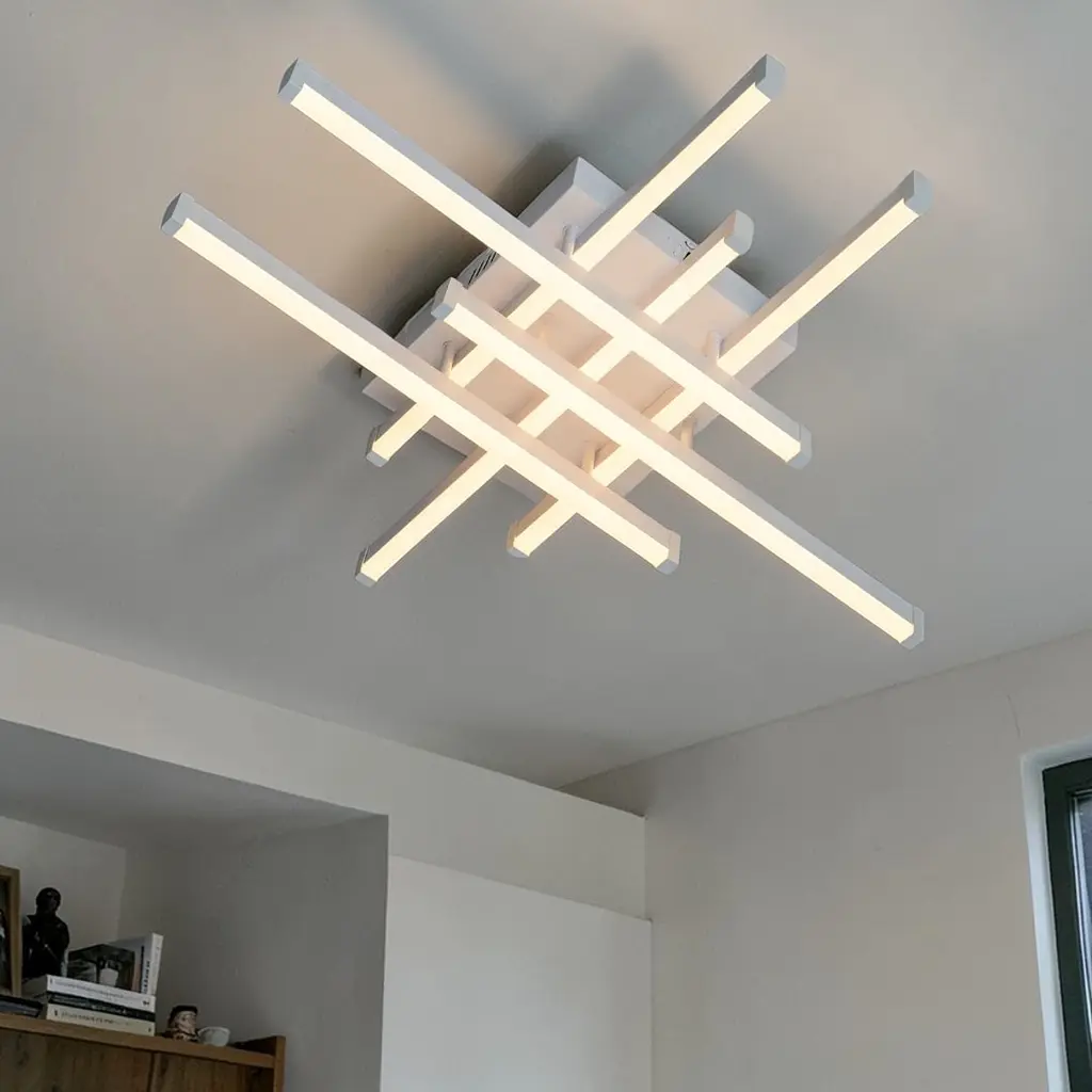 Сучасна геометрична LED люстра Diasha SX810/6WH 70W до 18 м2 біла - фото 2