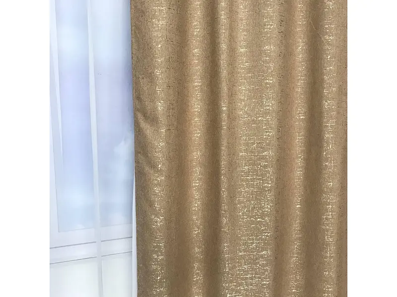 Мармурові лляні штори кавового кольору на тасьмі 2шт. 150х270 ALBO pbe0052463 - фото 5