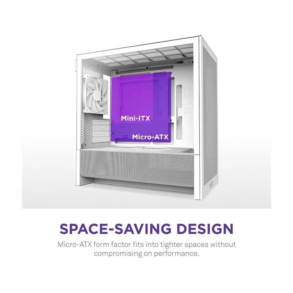 Корпус для ПК NZXT H3 Flow All White (CC-H31FW-01) - фото 3
