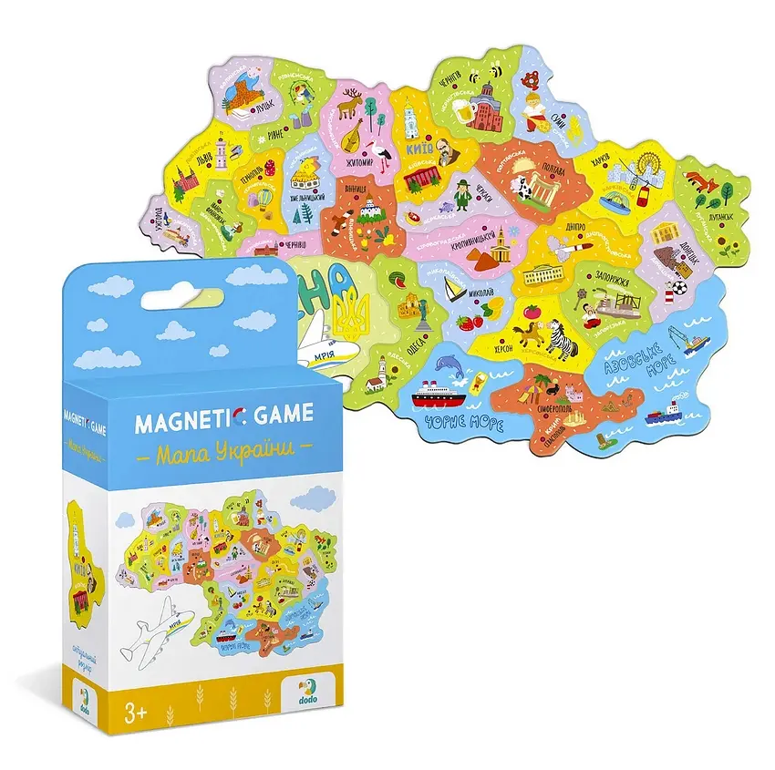 Магнитный пазл "Карта Украины" 200241 DoDo, 28 элементов, в коробке (4823115906304) - фото 2
