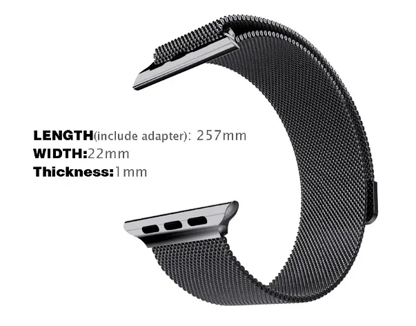 Міланський сітчастий ремінець Primo для Apple Watch 42 мм, 44 мм, 45 мм Black - фото 4