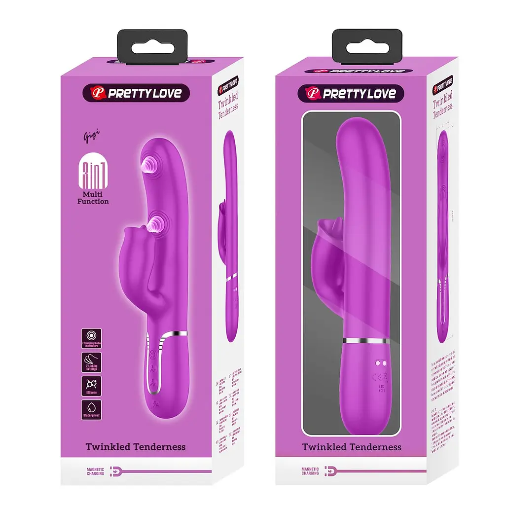 Вібратор-кролик Pretty Love Twinkled Tenderness Gigi 22.8 см фіолетовий - фото 3