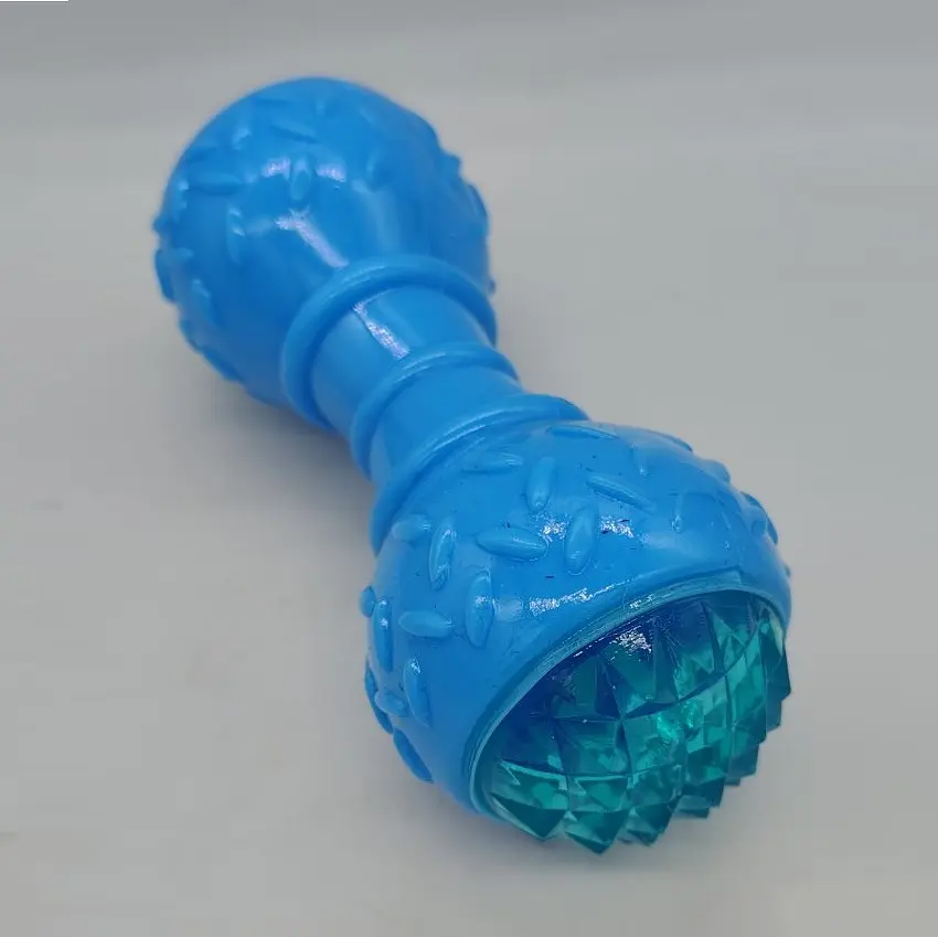 Іграшка, що світиться для собак Bonny Flash dumbbell balls зі звуком, Блакитний - фото 2