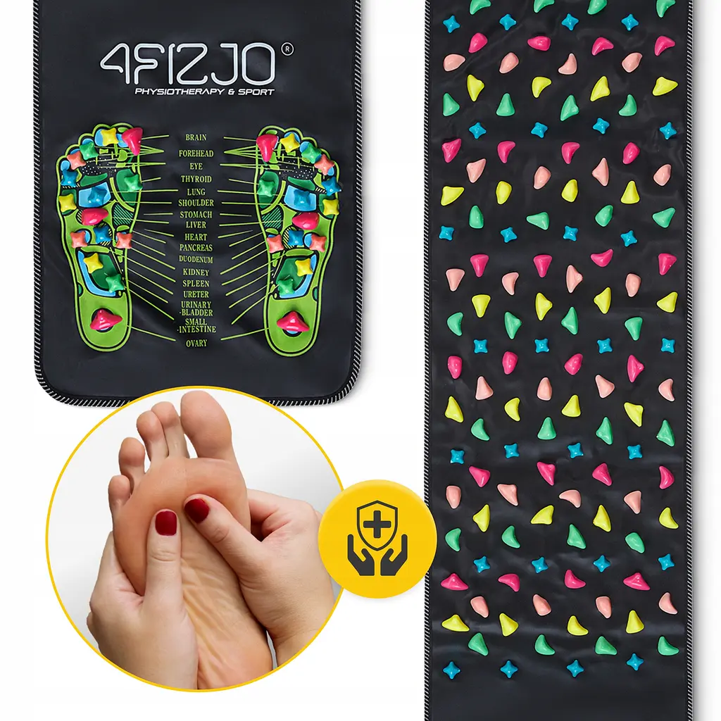 Килимок ортопедичний 4FIZJO 175 x 35 см з каменями для масажу ніг Black (P-5905973403184) - фото 4