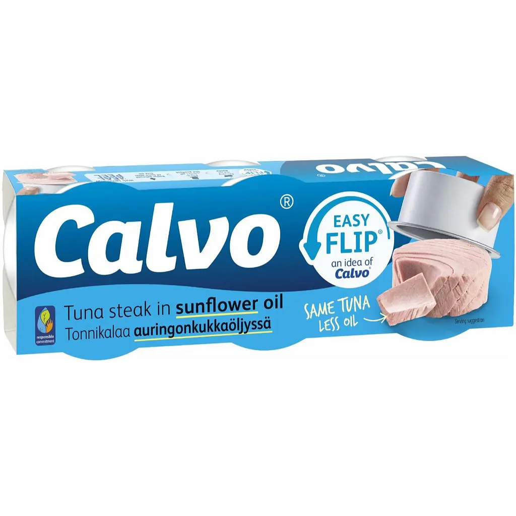Тунець Calvo Easy Flip в соняшниковій олії 3 шт. x 65 г
