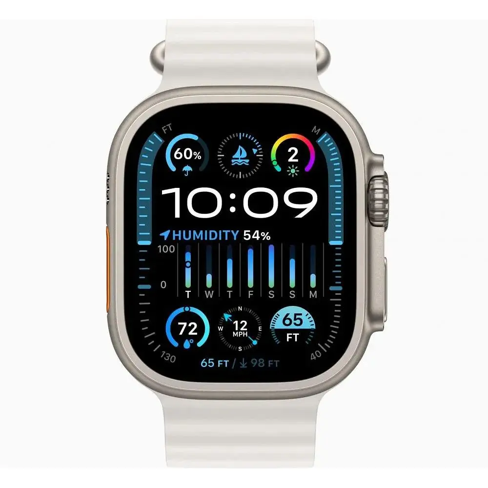 Смарт-часы Apple Watch Ultra 2 GPS + Cellular 49mm Titanium Case with White Ocean Band (MREJ3) - фото 2