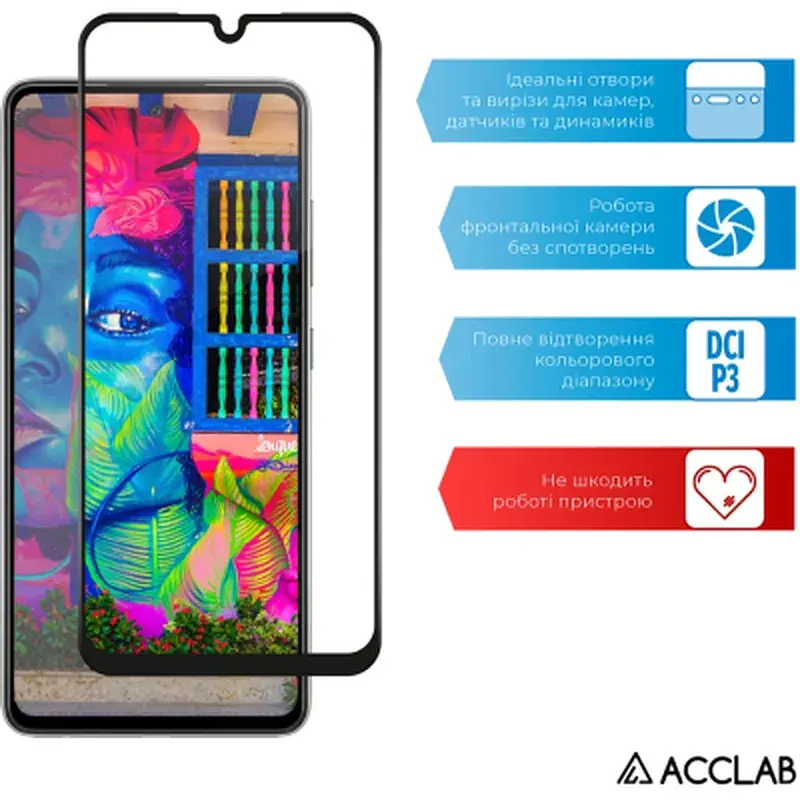 Скло захисне ACCLAB Full Glue Samsung A25 5G Black (1283126573965) - фото 5