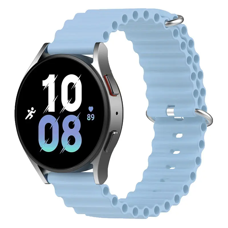 Ремінець для Samsung Gear S2 Classic - блакитний ширина кріплення 20мм силікон Watchbands Hump (W37-4WB42437092) - фото 2