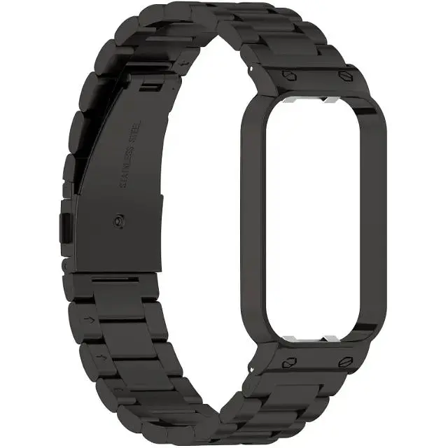 Ремінець-бампер DK для Xiaomi Redmi Smart Band 2 Metal Fitlink Steel Watch Band (017613) (black) - фото 2