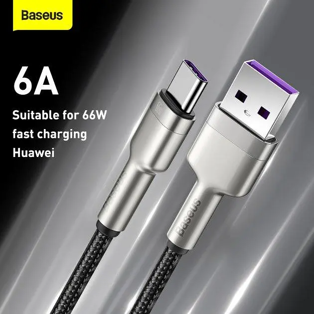 Кабель Baseus Cafule Cable USB to Type-C 66W 2m CAKF000201 Black - фото 7