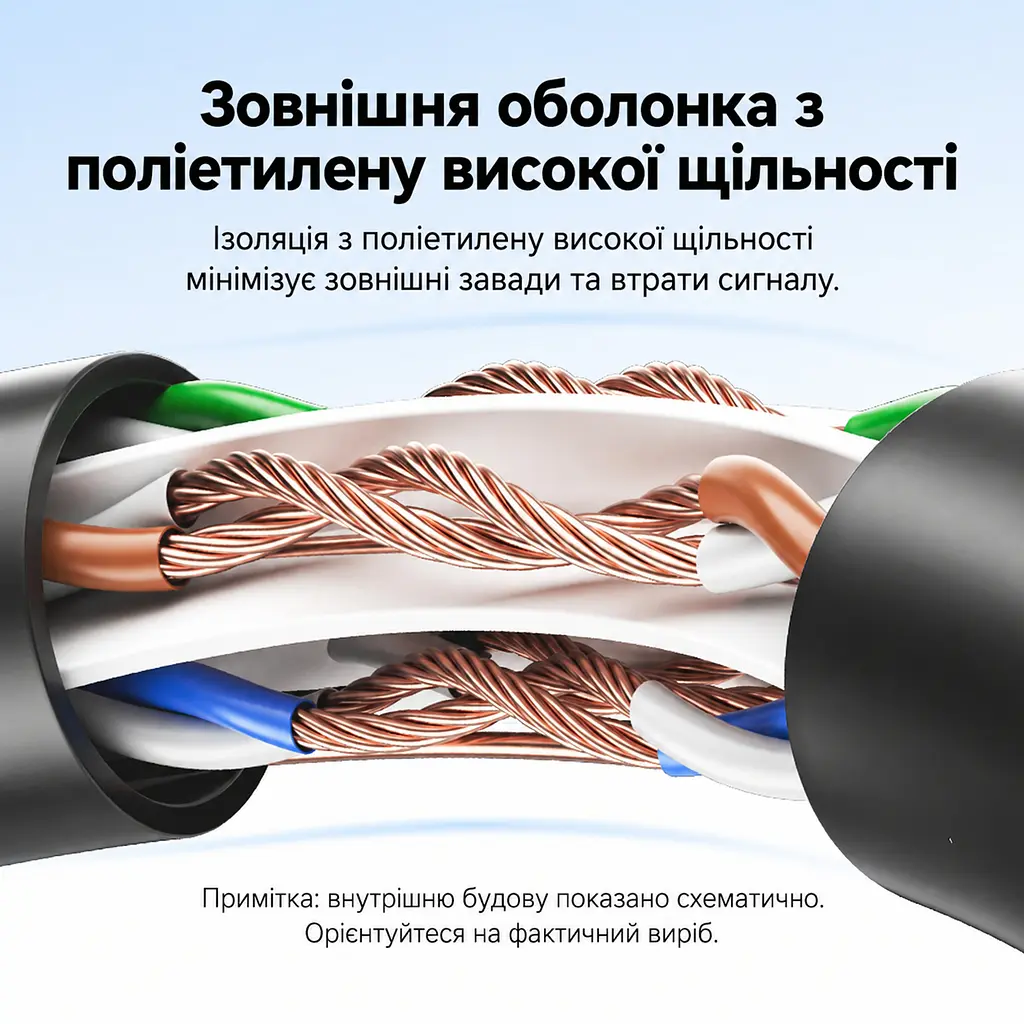 Мережевий патч-корд Ethernet Cat6 UTP Vention 2 м LAN-кабель штекери RJ45 8P8C на обох кінцях швидкість передавання даних до 1000 Мбіт/с алюмінієві жили CCA з мідним покриттям чорний (IBEBH) - фото 13