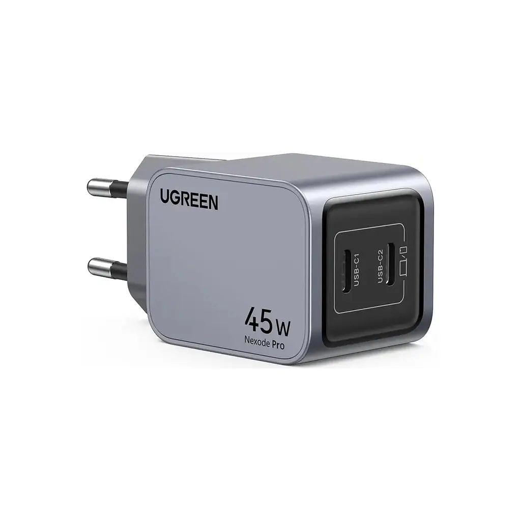 Зарядний пристрій Ugreen 2xUSB-C PD 45 Вт GaN X707 сірий (35008) - фото 2