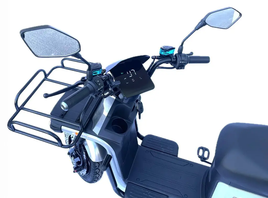 Электроскутер Грузовой с двумя большими багажниками Crosser MAX PRO (1200W 72V 24Ah) Серый - фото 5