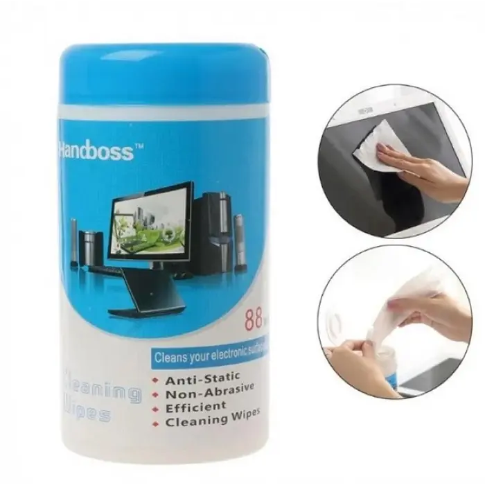 Вологі серветки Handboss для екранів ноутбука, телевізора, комп'ютера та оргтехніки в тубі - фото 3