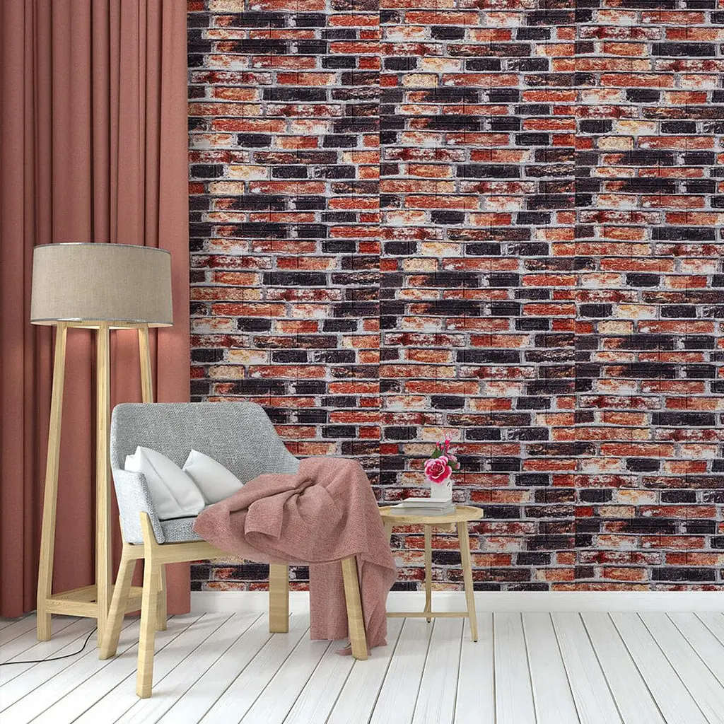 Декоративна 3D панель Sticker Wall 700x770x5мм Сіро-синя Катеринославська цегла 048 SW-00000027 - фото 5