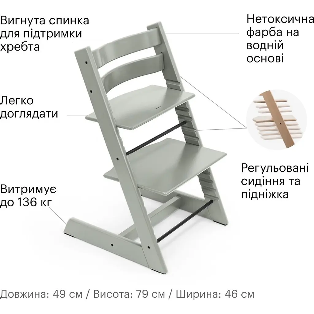 Стільчик Stokke Tripp Trapp Glacier Green (100139) - фото 2