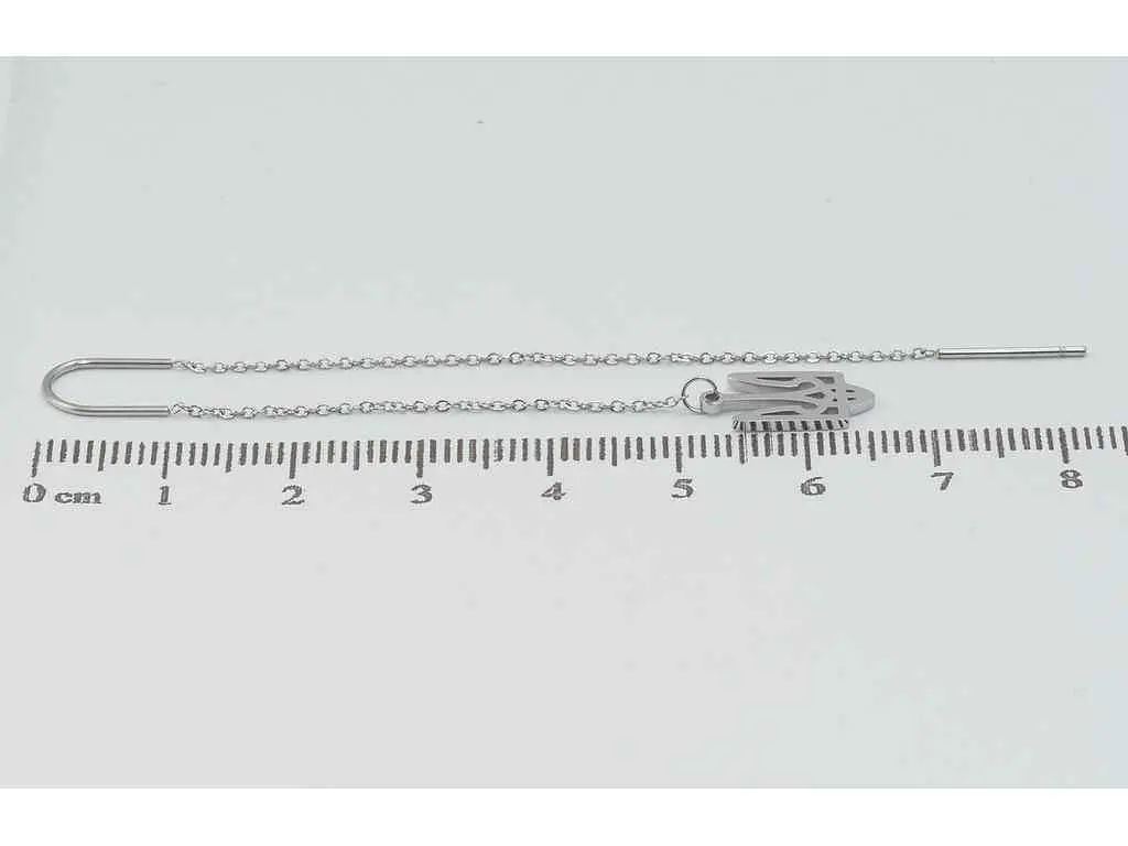 Сережки Xuping TTM Stainless Steel колір Родій протяжки "Герб України" (161754) - фото 2