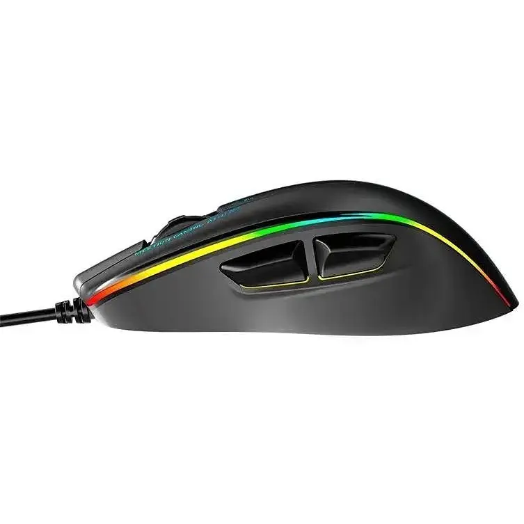 Компьютерная мышь Mееtion GM23_2023 игровая оптическая проводная 12800 DPI 7 кнопок RGB подсветка черная - фото 3