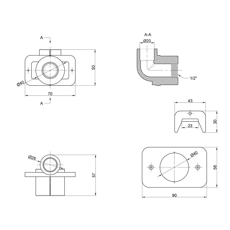 Кутник PPR Thermo Alliance настінний 20х1/2" ВР DSE951 - фото 2