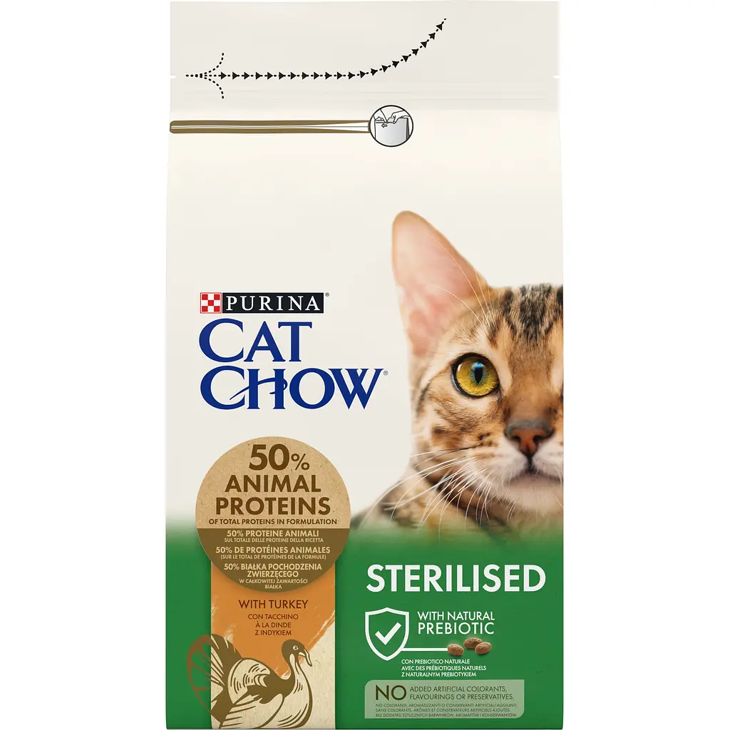 Уцінка. Сухий корм для стерилізованих котів Cat Chow Sterilised з індичкою 1.5 кг - фото 2