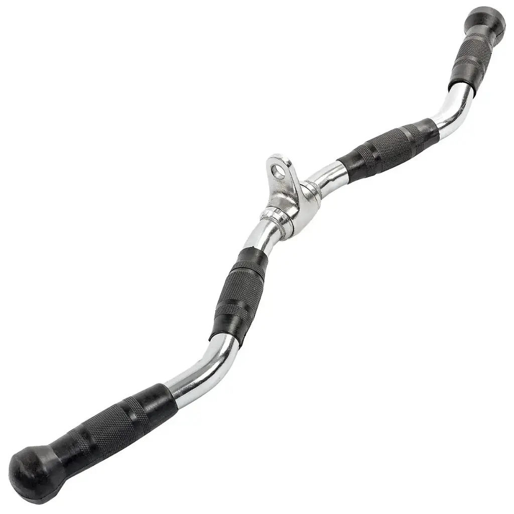 Ручка для верхньої тяги York Fitness 70см W-подібна з гумовими рукоятками, хром - фото 5