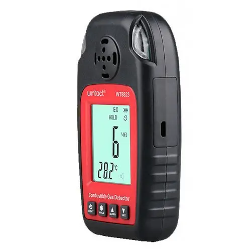 Детектор горючих газів + термометр (0-100% LEL, 0-50 °C) WINTACT WT8823 - фото 3