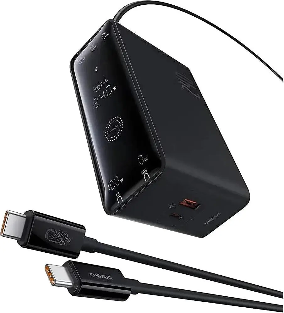 Зарядний пристрій Baseus Digital Fast GaN Charger 240W 3C+U+DC (P10163901113-00) розумний з APP - фото 2