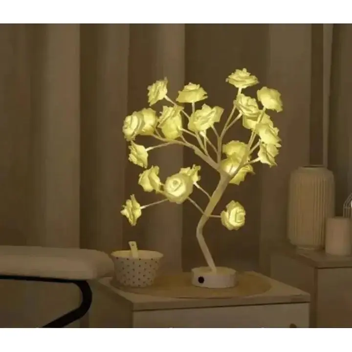 Лампа настільна XPRO SFK-27 Дерево біло-рожева троянда 24 LED тепле світло (44865-16923_299) - фото 4