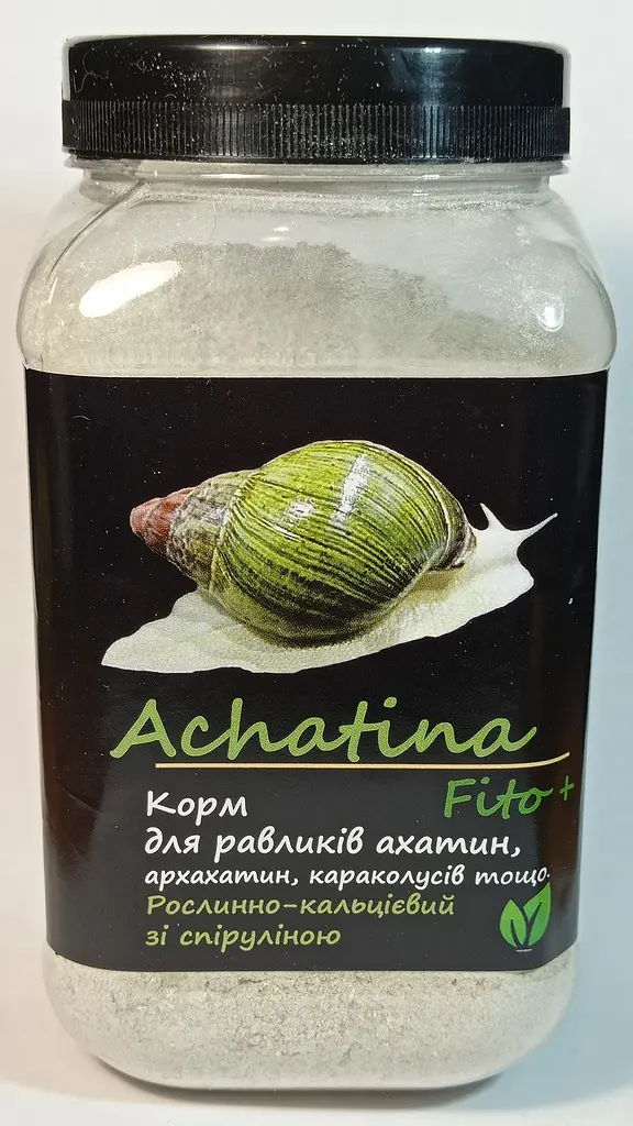 Корм для равликів рослинно-кальцієвий зі спіруліною 600 мл/400 г Achatina Fito тм "Буся" - фото 1