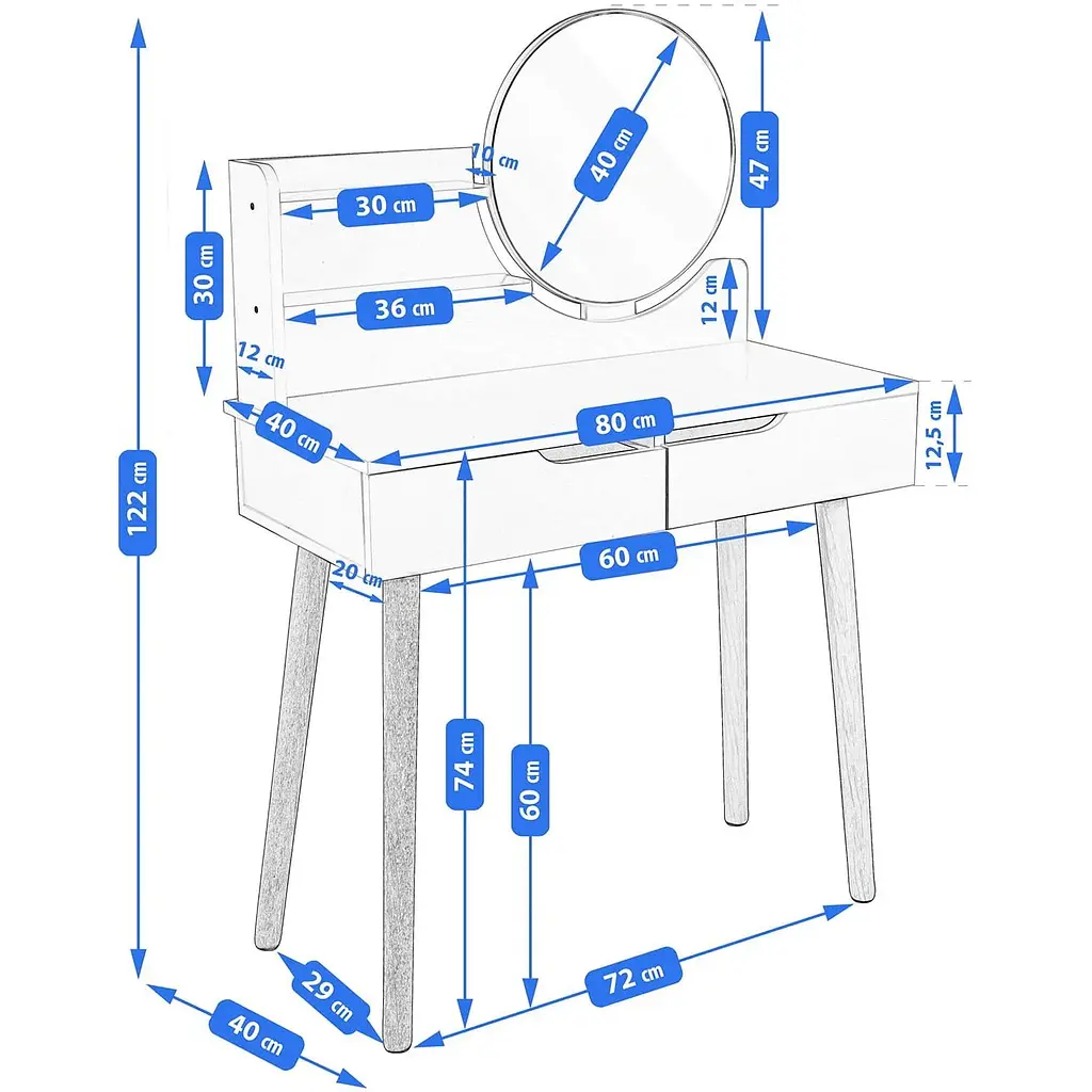 Туалетний столик Jumi Scandi з шухлядами світлий бук - фото 7