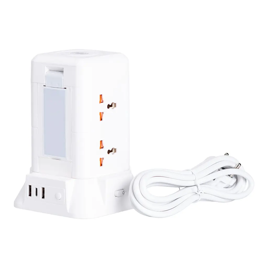 Мережевий фільтр-подовжувач TOWER 6 розеток 3USB + 1PD 2,8 метри Yiwu HP-5-1 - фото 10