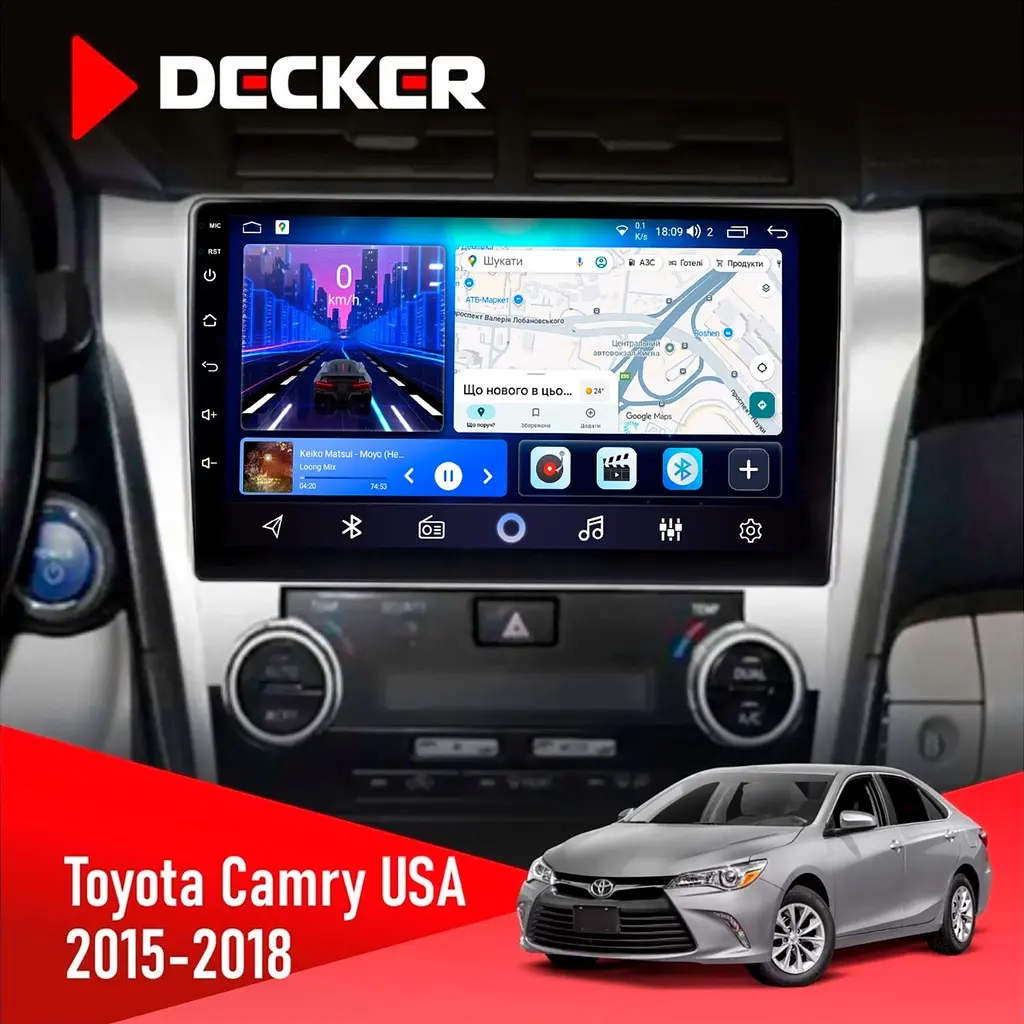 Штатна магнітола Toyota Camry 2015-2018 USA Decker D10-006 4x64, 4G Decker (НФ-00009536)