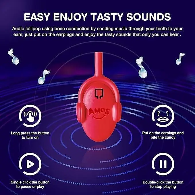 Льодяник Amos Tasty Sounds Audio Lollipop Cherry Flavor 12г - фото 5