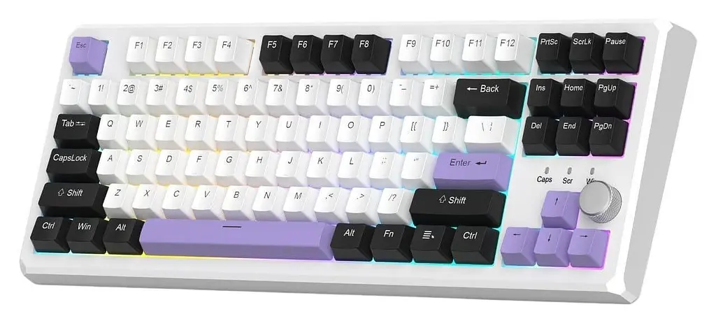 Клавіатура MageGee SKY 87 RGB Ivory White Switch Wireless (6971969728486-UA) Ice Purple (G-000003959) - фото 4