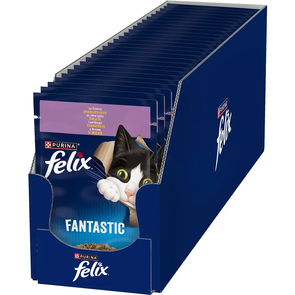 Вологий корм для котів Felix Fantastic з ягням в желе 85 г - фото 4