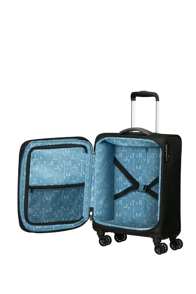 Валіза 55 См American Tourister PULSONIC ASPHALT BLACK 55x40x23(26) MD6*09001 - фото 2
