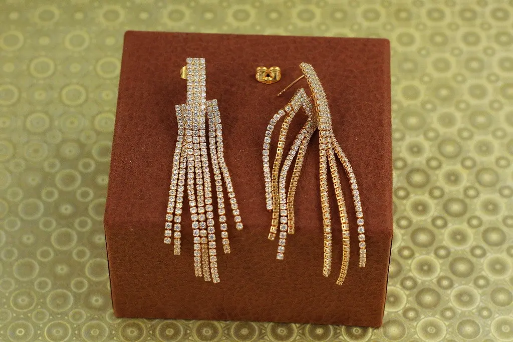 Сережки Xuping Jewelry підвіски Вистава 8 см золотисті - фото 2