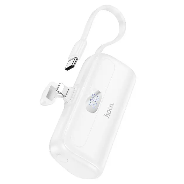 Акумулятор зовнішній із вбудованим кабелем Hoco J116 Pro Pocket Lightning вихід 5000mAh - фото 3
