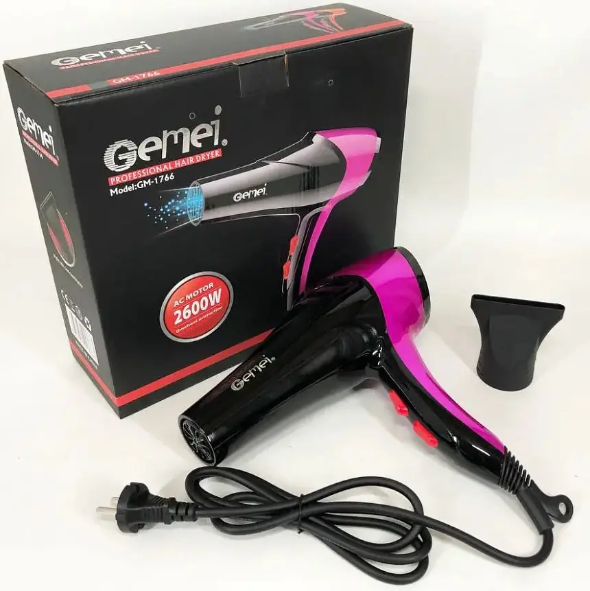 Фен для волосся Gemei GM-1766 2600 Вт Фіолетовий (2390000047) - фото 6