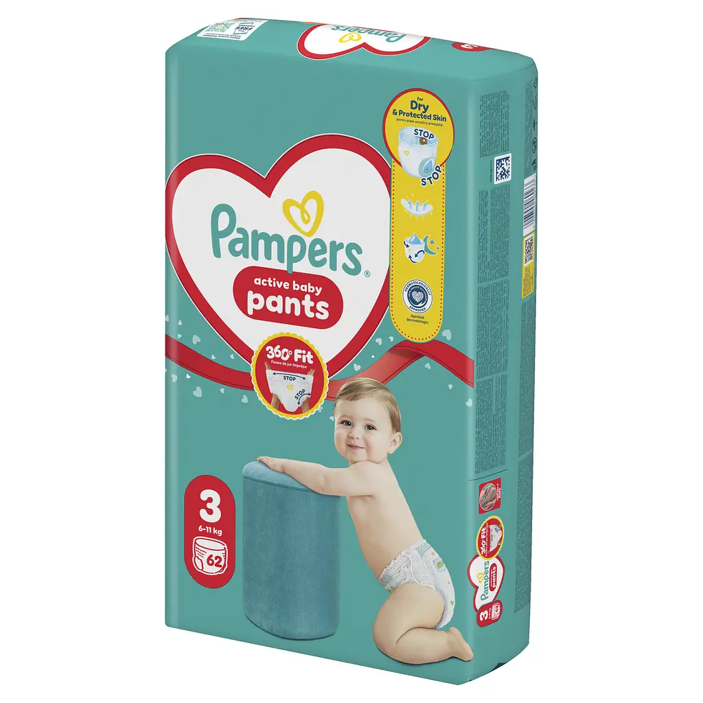 Підгузки-трусики Pampers Active Baby Pants Розмір 3 (6-11 кг) 62 шт. - фото 2